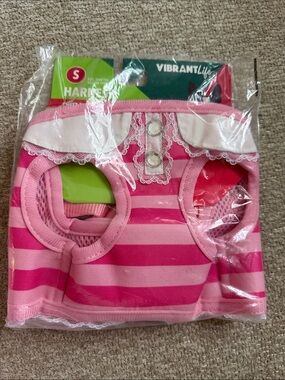 NWT Vibrant Life Pink Striped Pet Harness